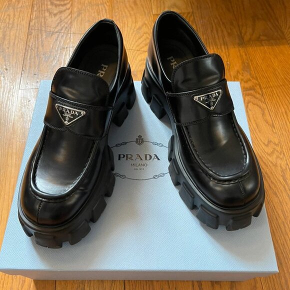 Prada leather Monolith loafers Size 37 - Picture 3 of 13